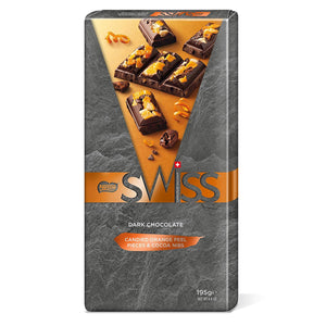 Swiss Dark Chocolate (Candied Orange Peel & Cocoa Nibs)