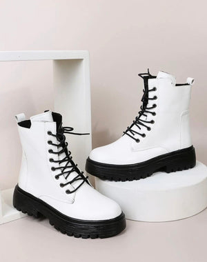 White Side Zipper Boots PRE ORDER