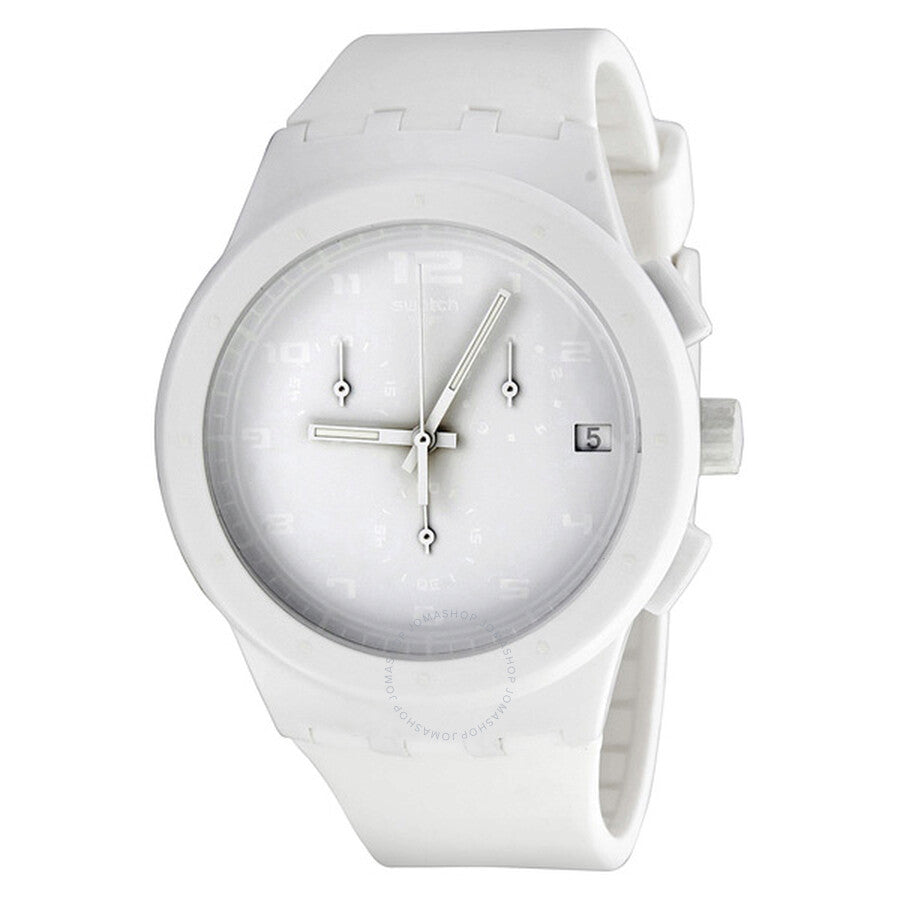 Susw407 SWATCH White Chronograph Silicone Unisex Watch SUSW400 (Outlet ...